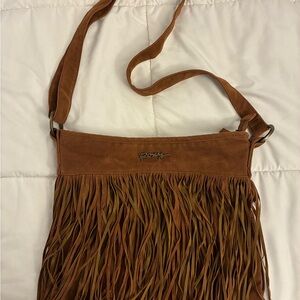 *Brand New* *Never Worn* Roxy Brown Suede Fringe Crossbody Shoulder Bag
